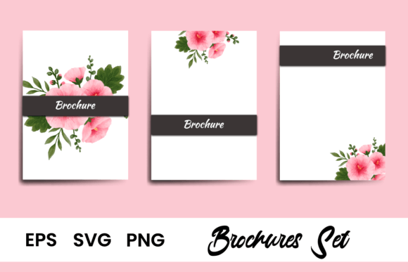Brochure Flyer Floral Frame Hollyhock