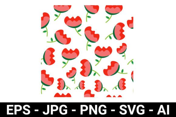 Cute Flower and Leaves Seamless Pattern