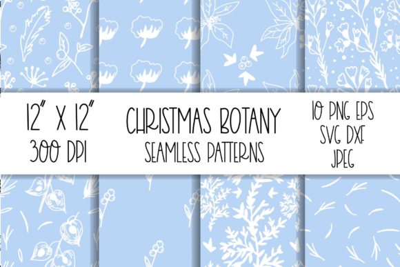 Digital Paper Blue Folk Art