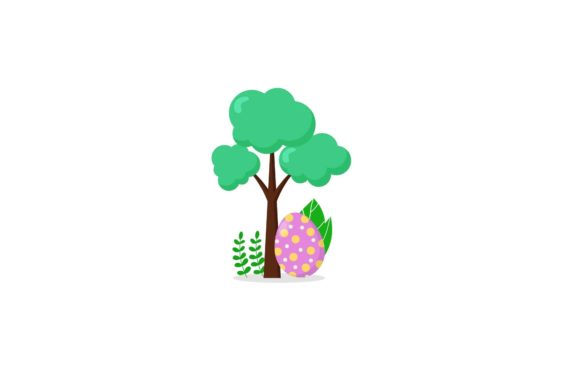 Easter Polkadot Egg Floral Tree Icon