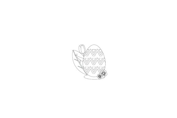 Easter Triangle Egg Floral Icon Design