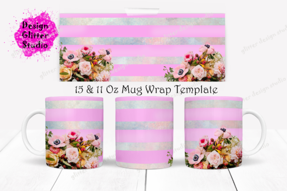 Floral Coffee Mug Design Sublimation
