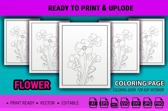 Floral Coloring Page for Kids