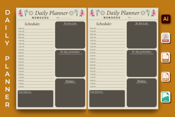 Floral Daily Planner to Do Journal KDP