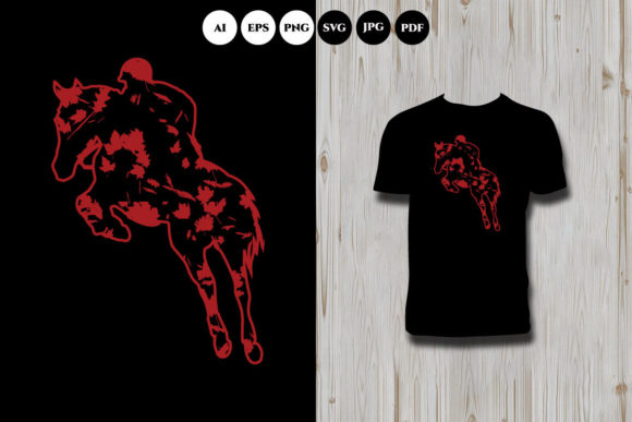 Floral Horse T-Shirt Design