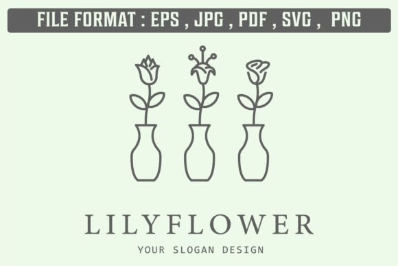 Flower Line Art Logo Minimalist Vector