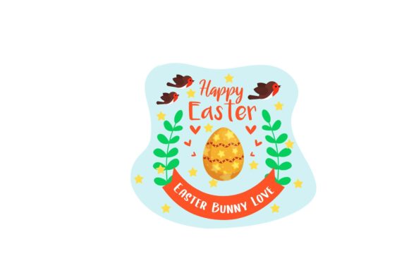 Happy Easter Egg Floral Bird Icon Design