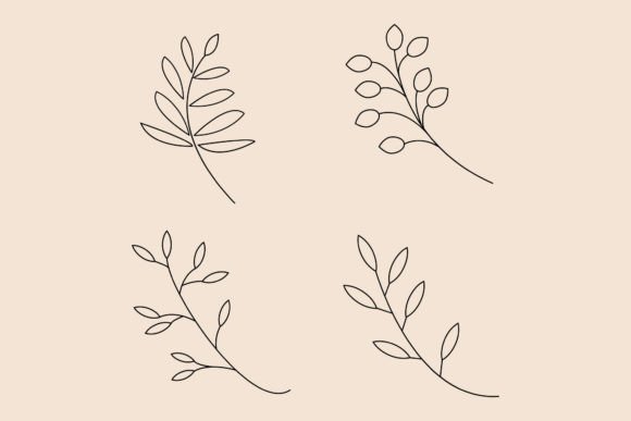 Leaf Icon Logo Line Art Vector