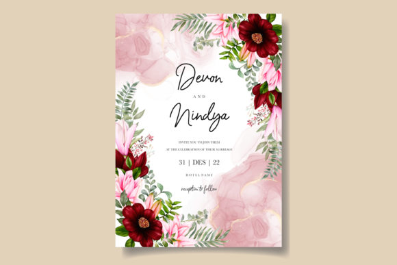 Luxurious Watercolor Floral Wedding Card