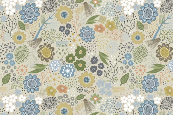 Neutral Floral Seamless Pattern