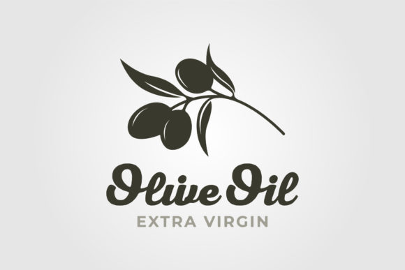 Olive Branch Vintage Logo Vector Symbol