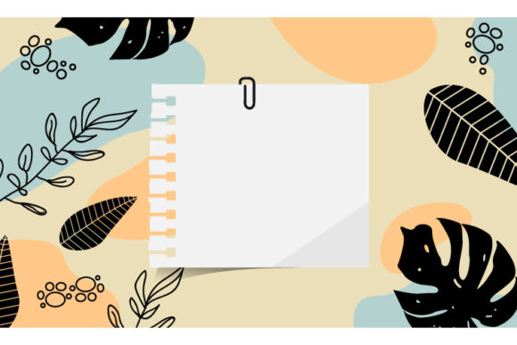 Paper Note on Abstract Floral Art Design