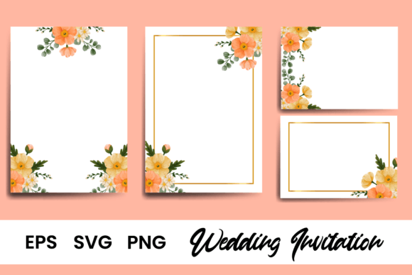 Poppies Flower Wedding Invitation Card