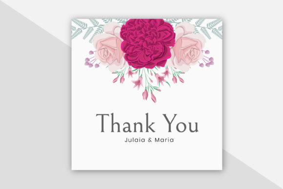 Thank You Card Floral Template