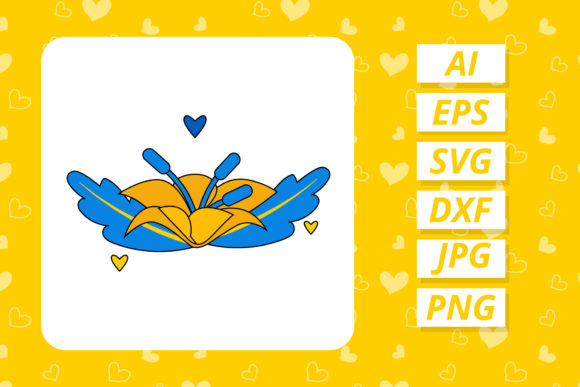 Ukraine Beauty Floral Fill Outline Icon