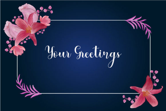 Watercolor Floral Frame Design Template