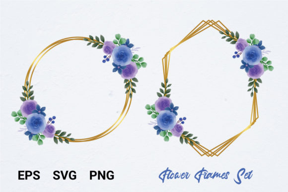 Watercolor Rose Flower Floral Frame